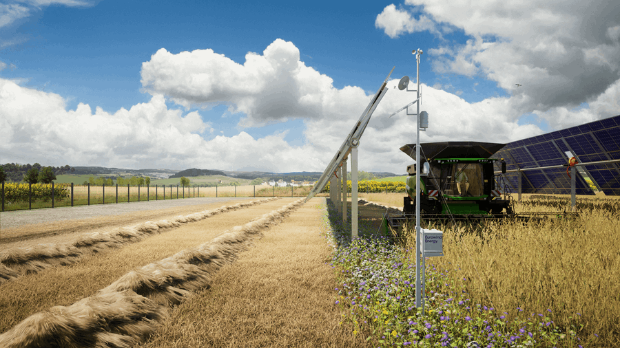 Exemple De Projet Agrivoltaïque En Grande Culture (Orge)