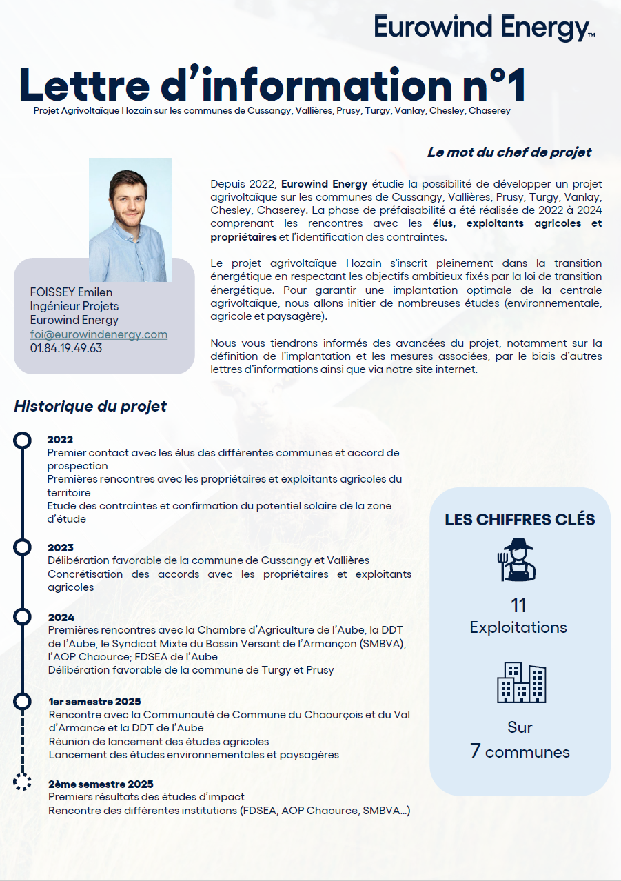 Cliquez pour afficher la lettre d'information.