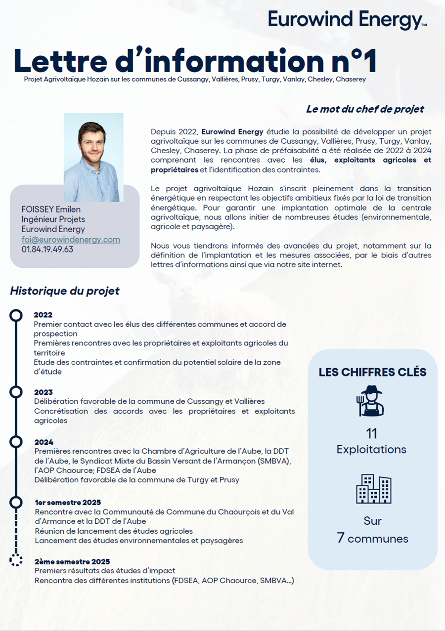 Lettre D'info N°1 Hozain